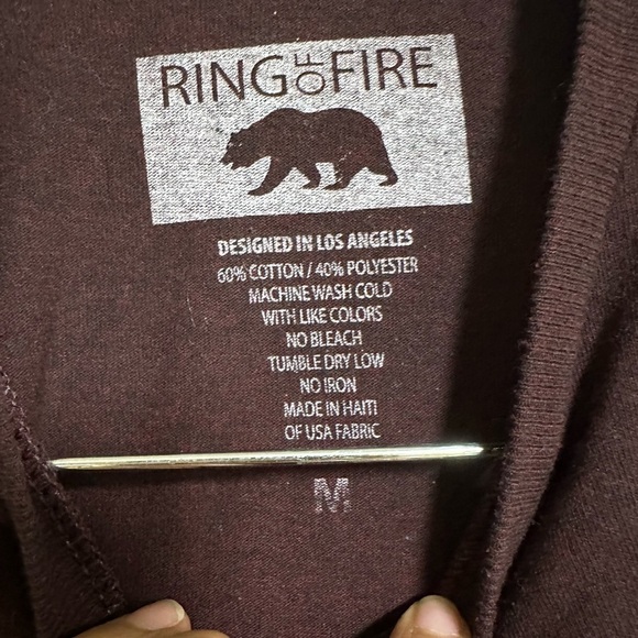 Ring of Fire Burgundy T-Shirt Size M - Picture 4 of 4
